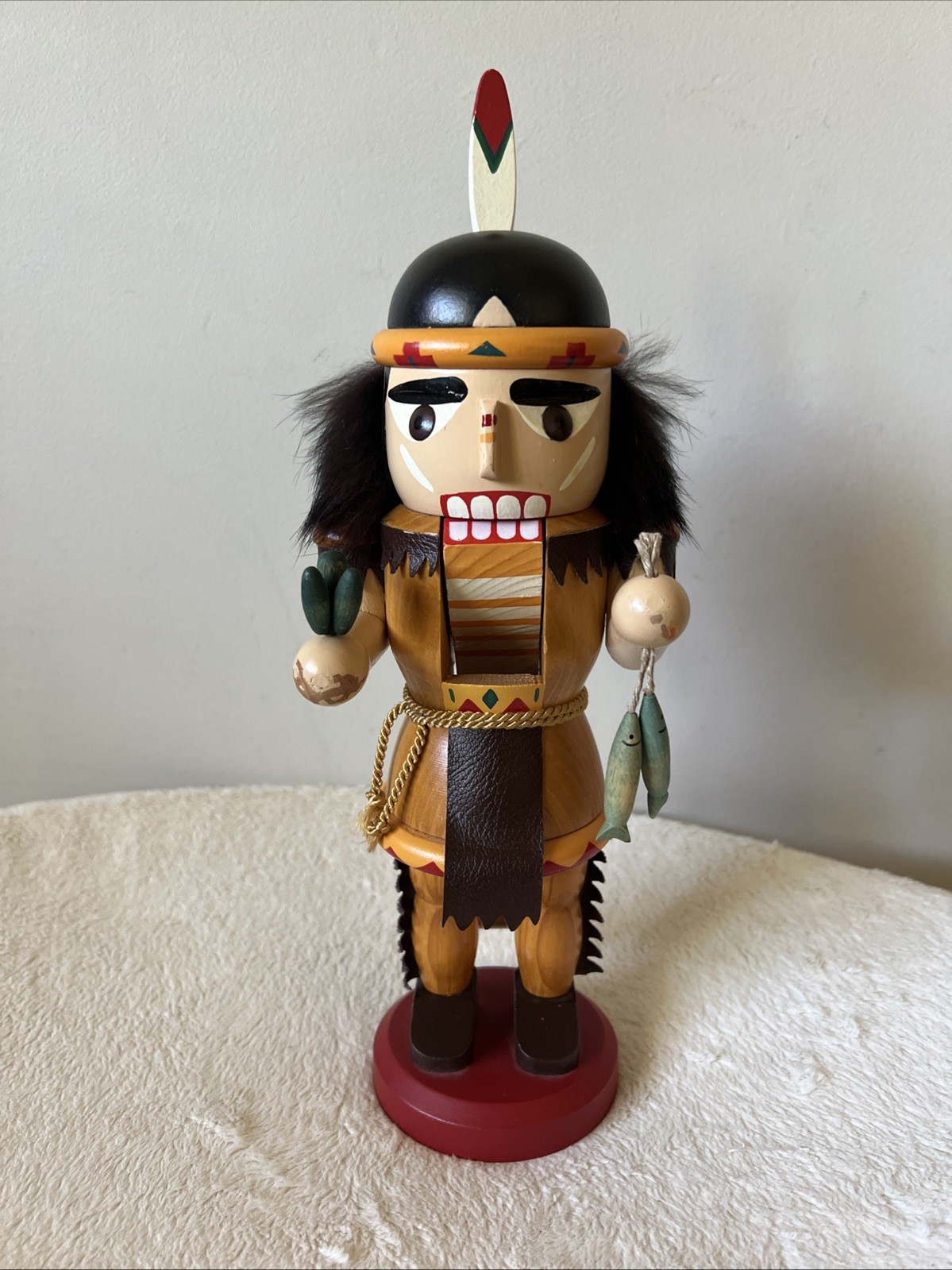 Rare Nutcracker erzgebirgische volkskunst christian ulbricht Indian AS IS