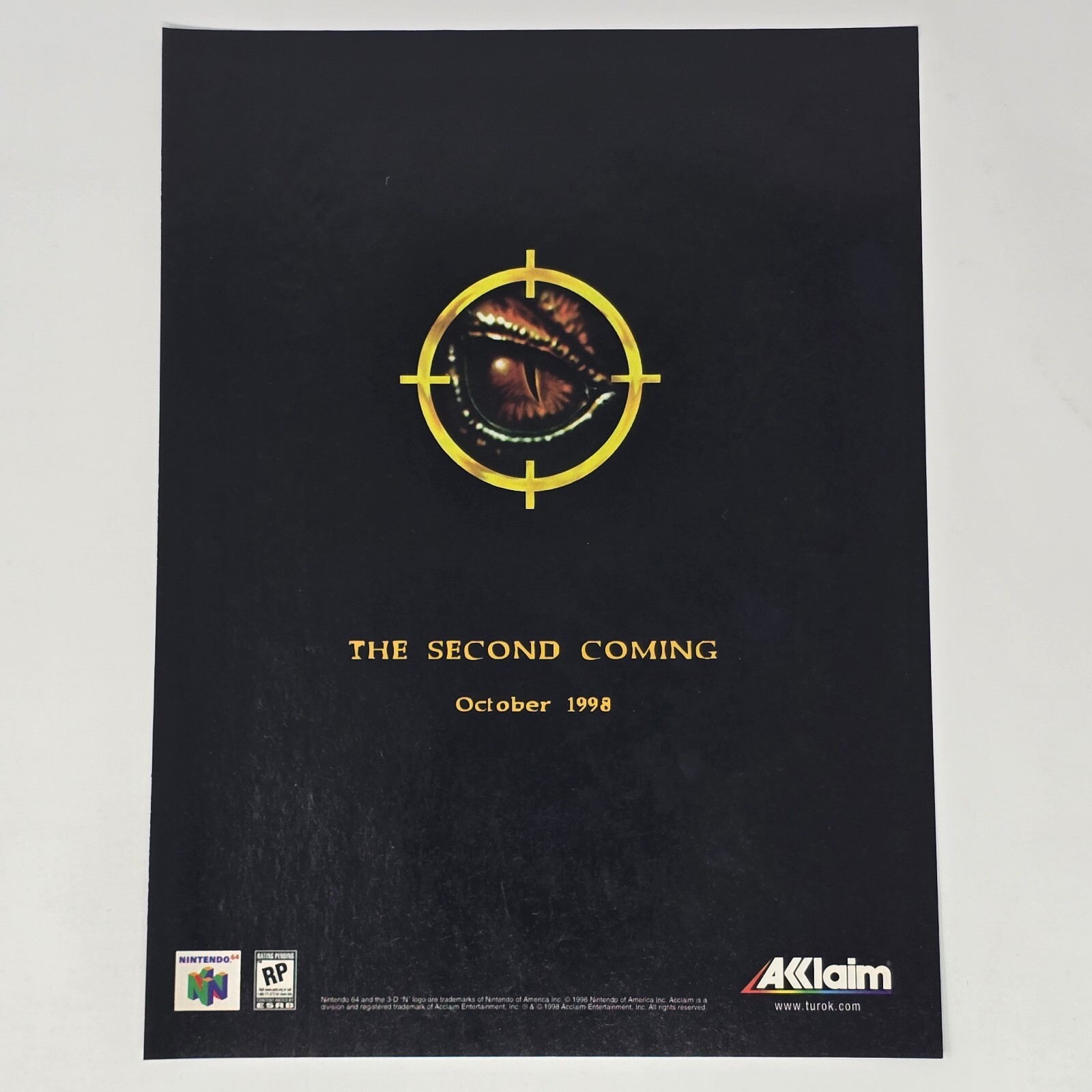 Turok 2 Nintendo 64 N64 Second Coming Print Ad/Poster Promo Art