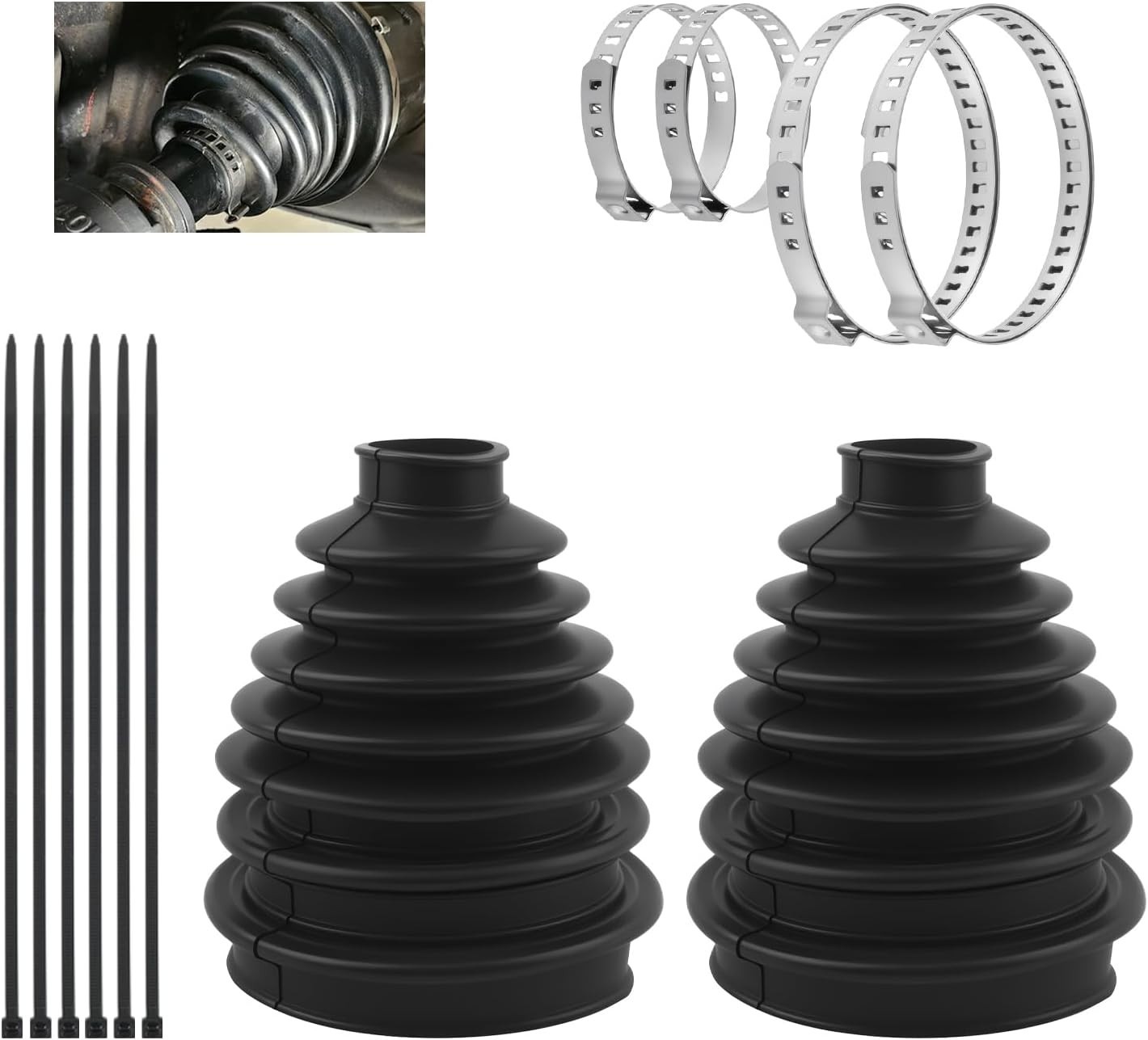 2PCS Rubber CV Axle Boot Upgrade Repair Kit Replacement Boots Repair