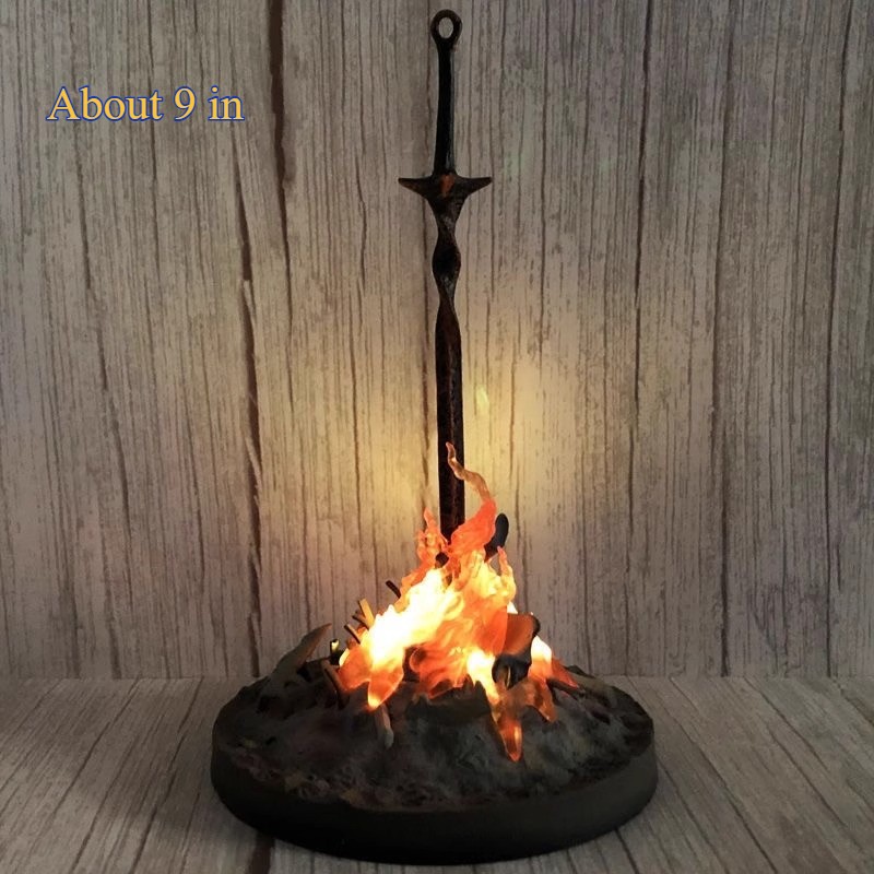 Dark Souls Bonfire Figure Glowing Sword Figurine Collectible Game Boxed Gift Toy