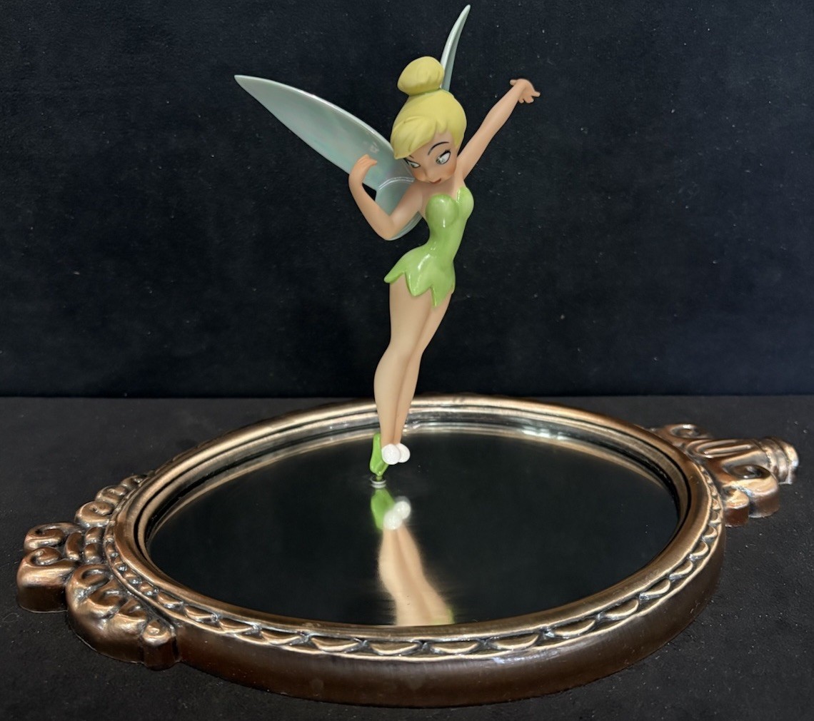 1999 WDCC Tinker Bell Pauses to Reflect with Mirror Figurine with Box *READ*