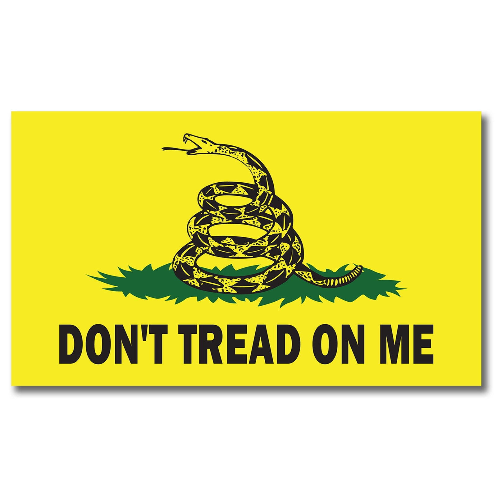 Don't Tread on Me Gadsden Flag Magnet Decal, 7x12 In Yellow, Green and Black