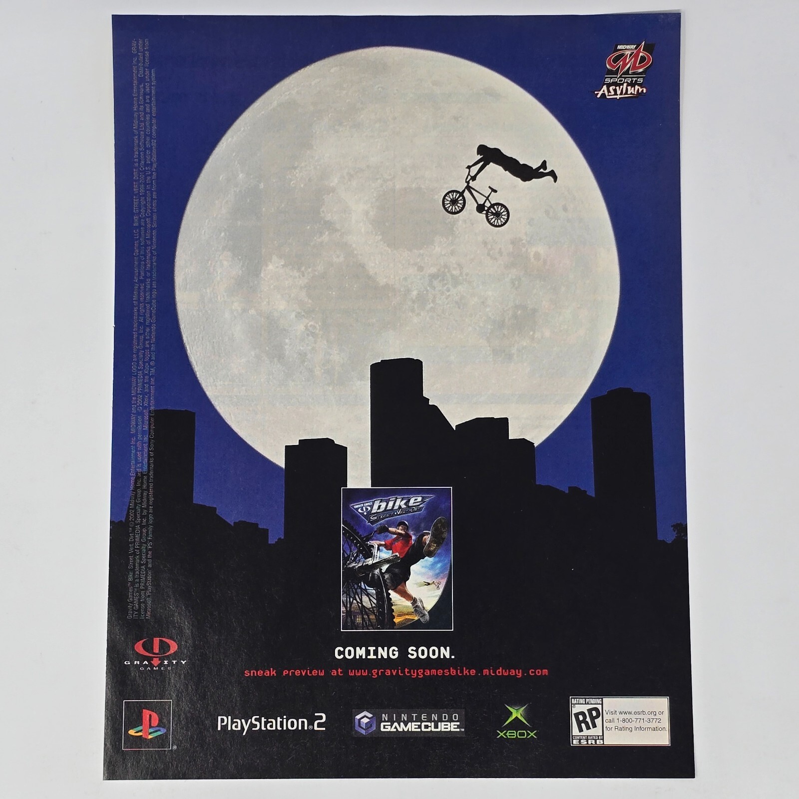 Gravity Games Bike PS2 Nintendo GameCube Xbox Moon Print Ad/Poster Promo Art