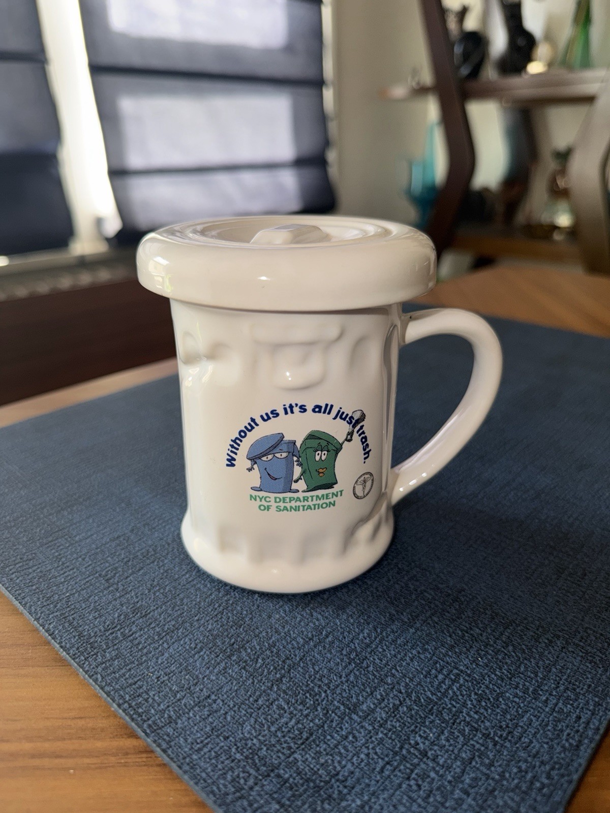 RARE Vintage New York City Department Of Sanitation Trash Can Coffee Mug