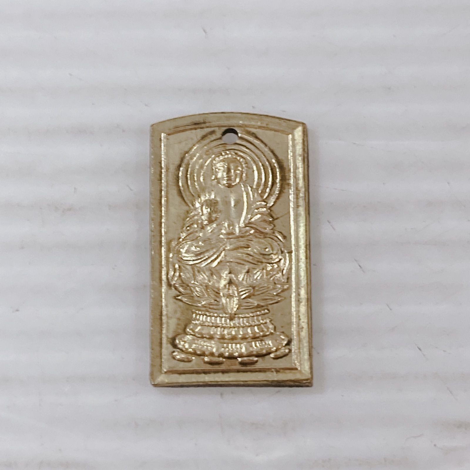Nikko Yaku Shrine Gohonzon Amulet Antique Prewar Japan Metal Tag