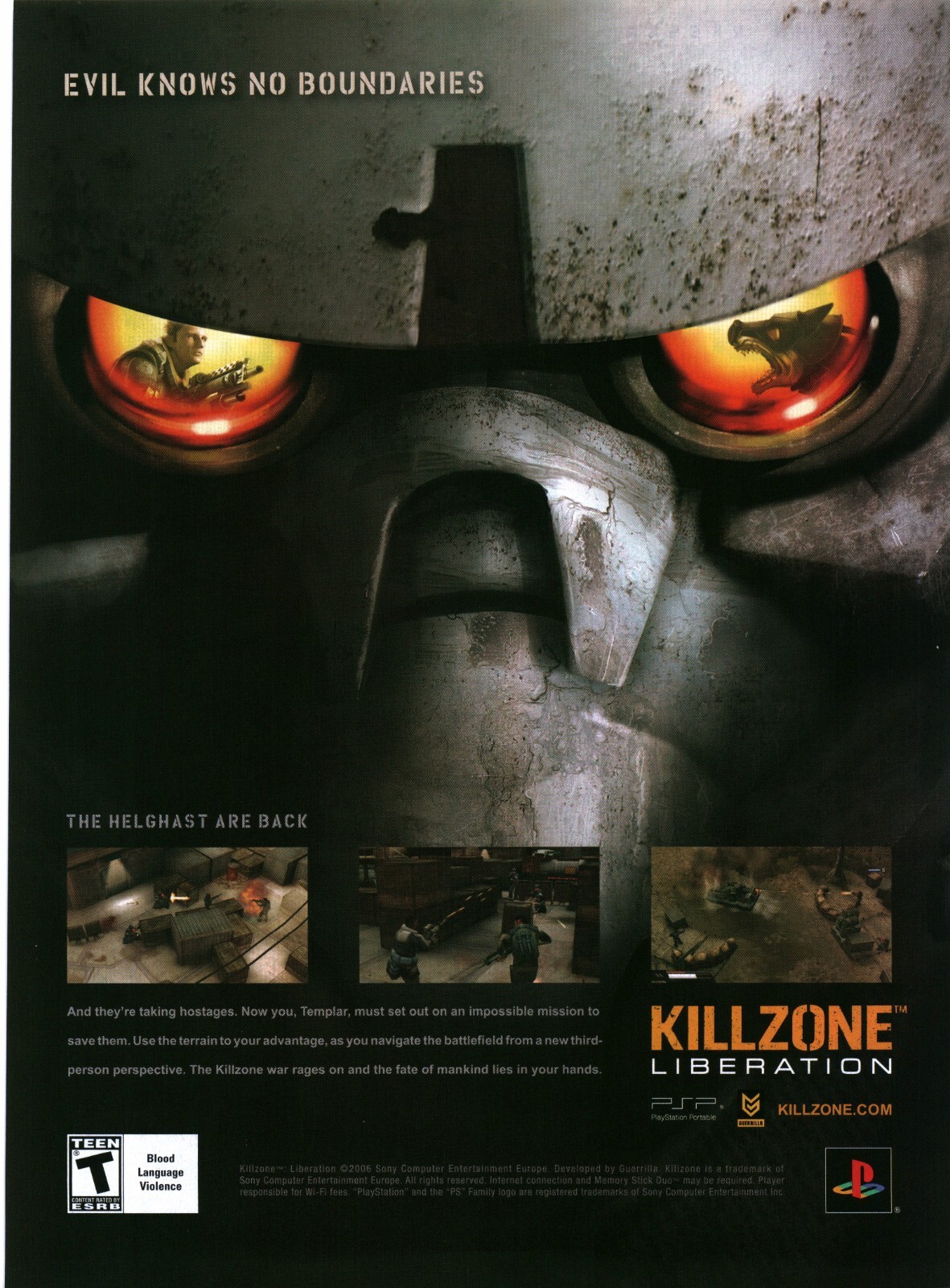 2006 Killzone Liberation Sony PSP Helghast Video Game Decor Wall Art Print Ad