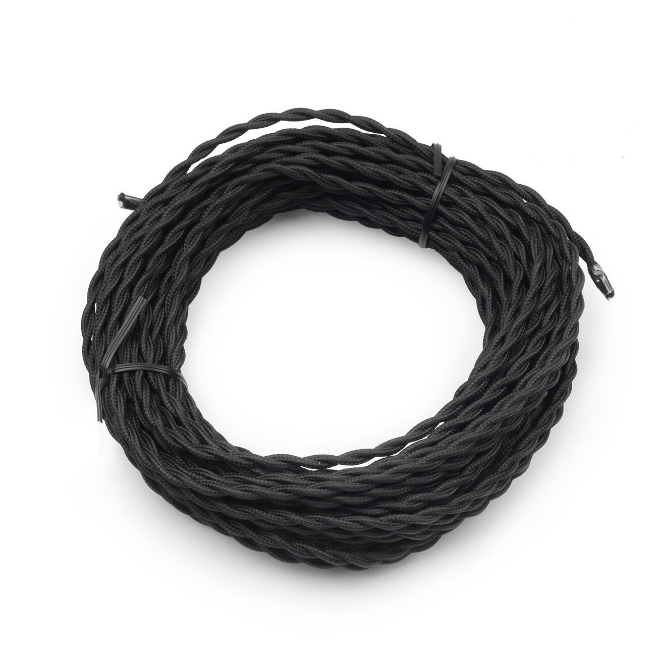 25ft/50ft Black Twisted Cloth Covered Wire Vintage Antique Lamp Electrical 300 V