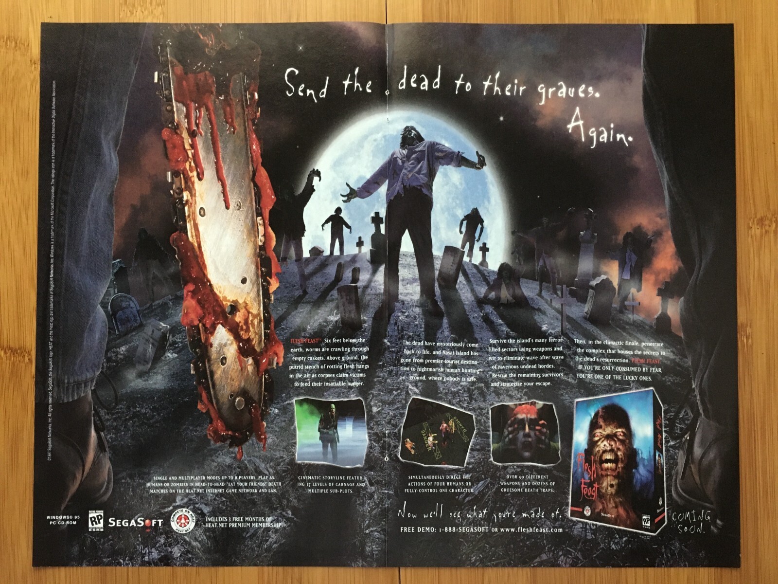 1997 Flesh Feast PC Vintage Print Ad/Poster Big Box Horror Video Game Promo Art