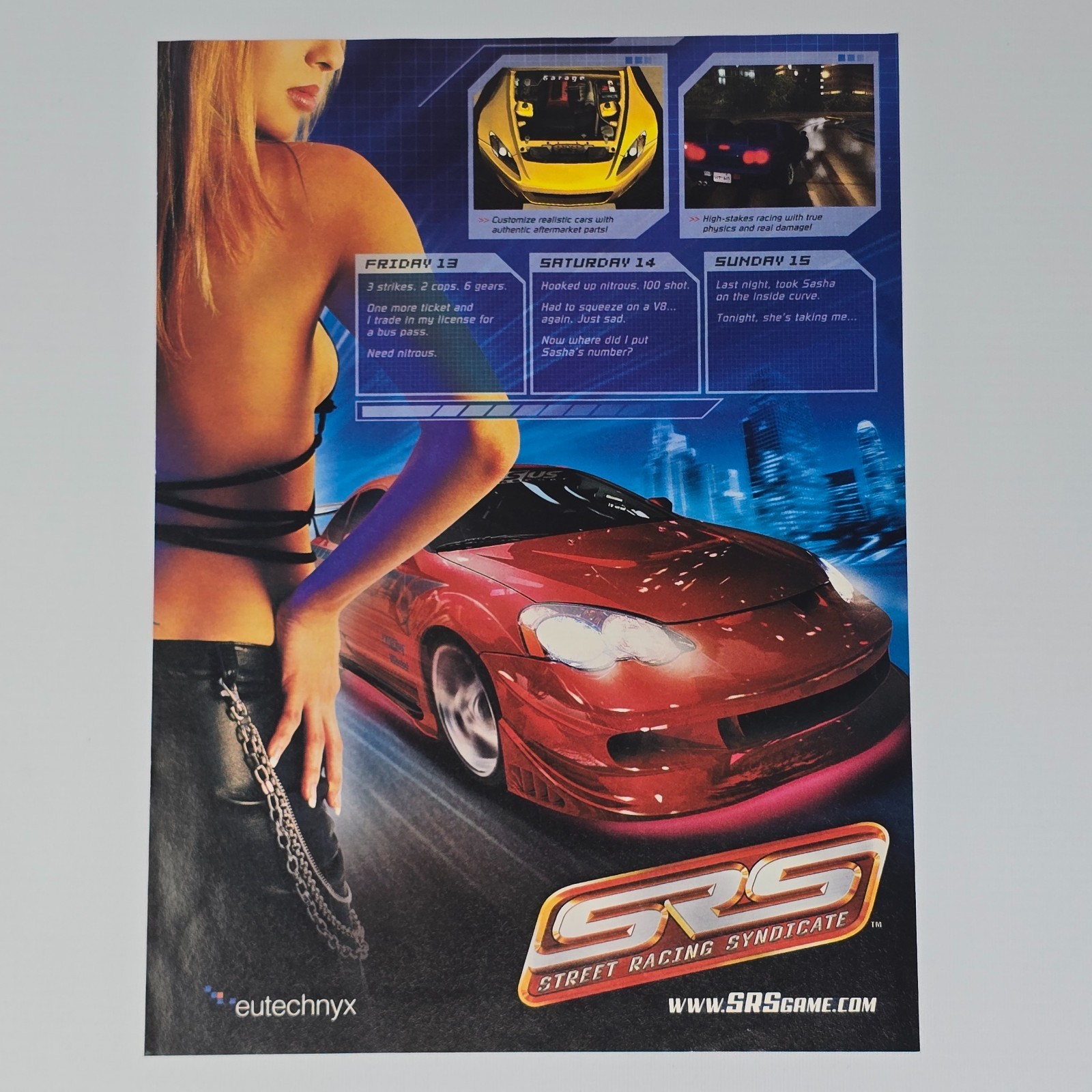 Street Racing Syndicate Xbox PS2 GameCube Authentic Magazine Ad