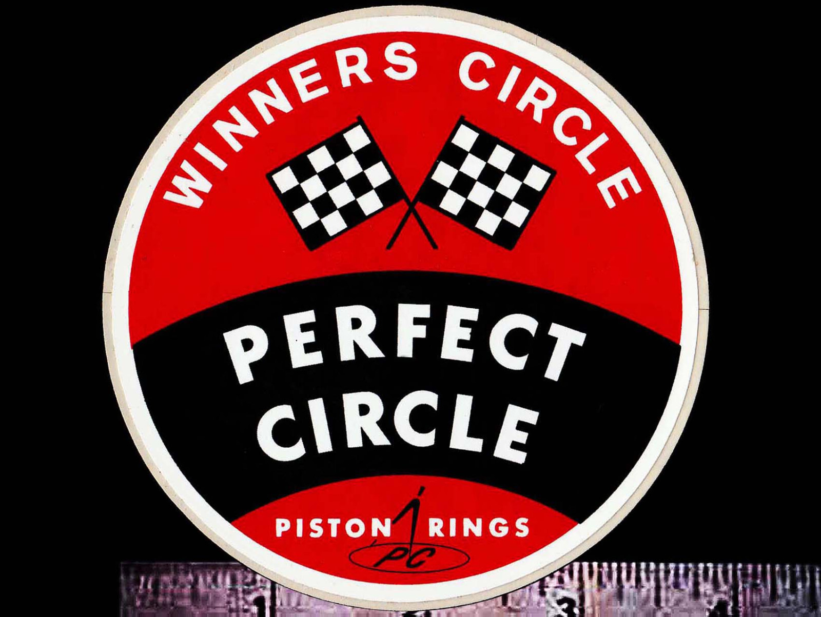 PERFECT CIRCLE Piston Rings - Original Vintage 1960's 70's Racing Decal/Sticker