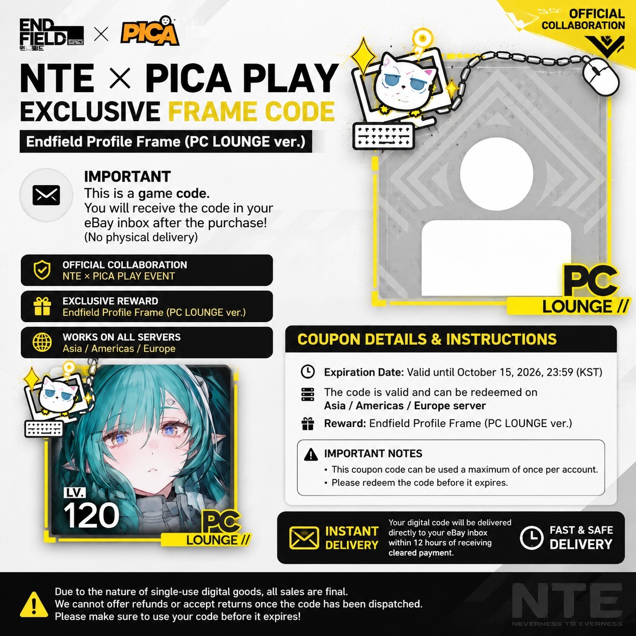 [Fast] Arknights Endfield PICAPLAY Lounge Korea Event Profile Frame Redeem Code♡