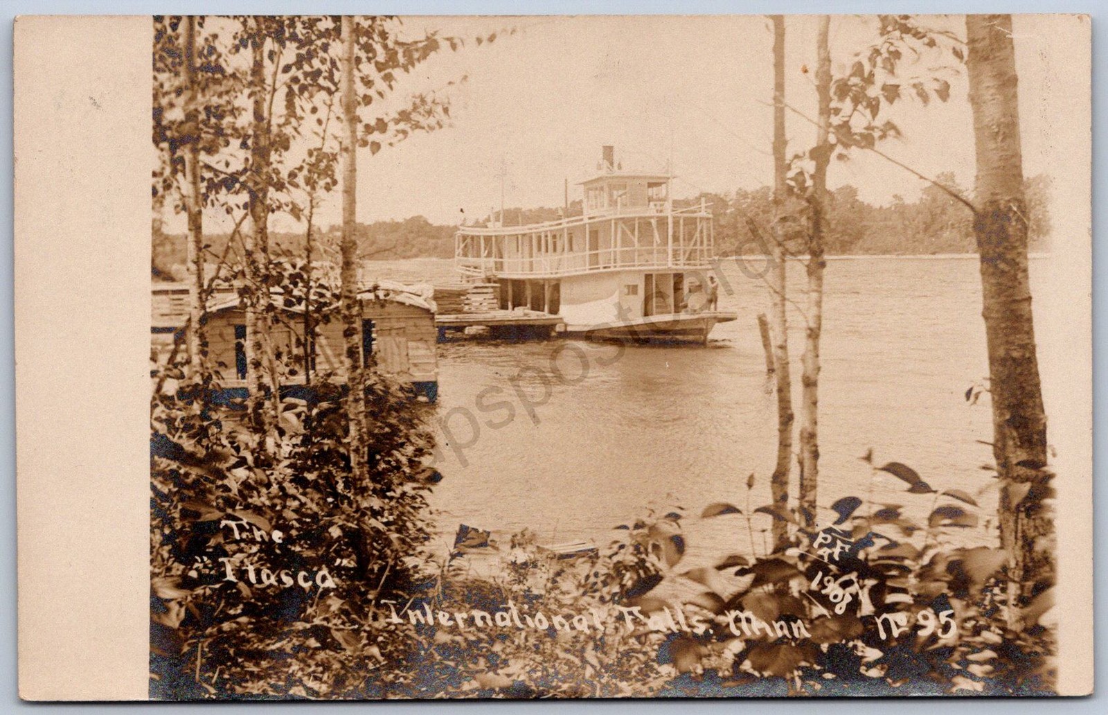 K36/ Ship RPPC Postcard c1910 International Falls Minnesota 