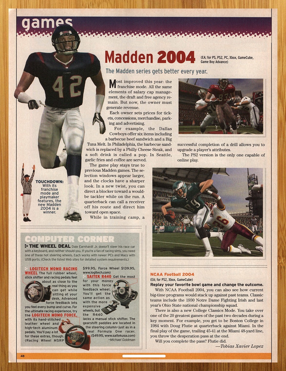 2003 Madden 2004 PS2 Xbox Gamecube GBA Print Ad/Poster Football Video Game Art
