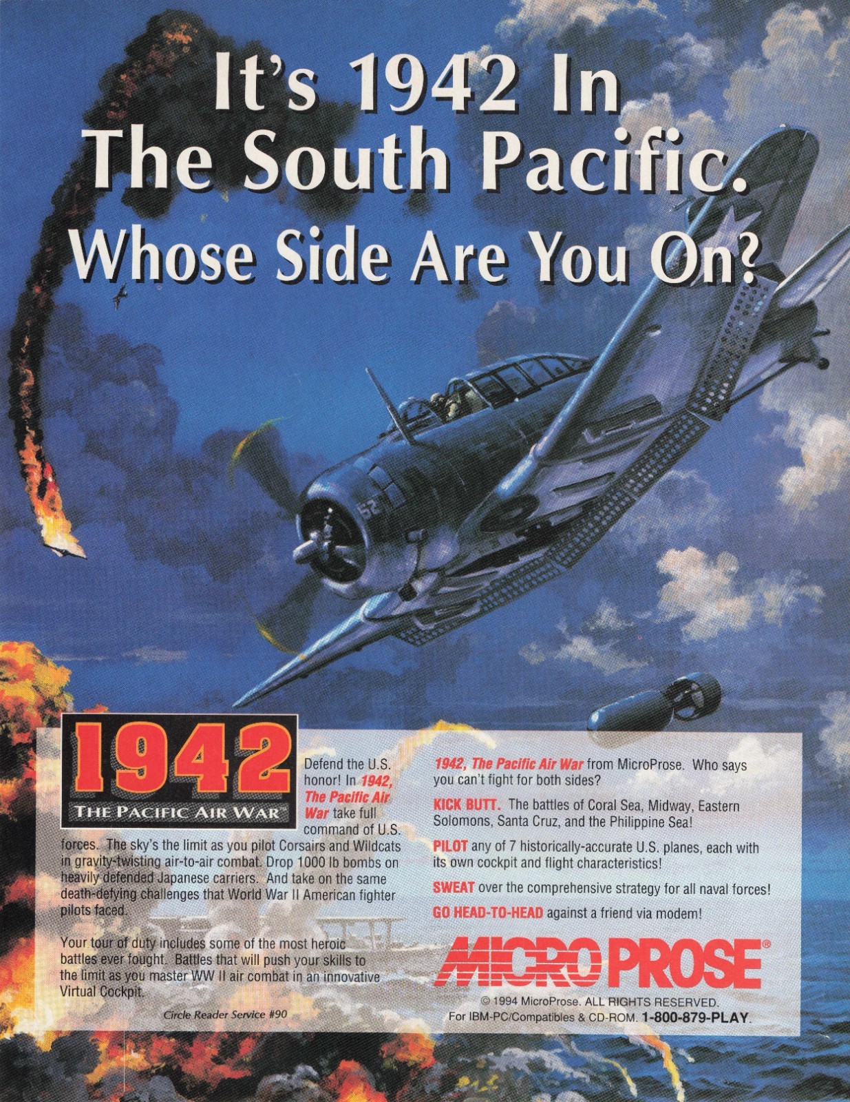 1942 The Pacific Air War PC Ad Ads Advertisement Magazine Which Side Are You On