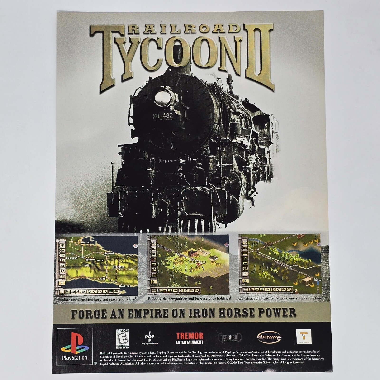 Railroad Tycoon Sony PlayStation PS1 Forge Print Ad/Poster Official Promo Art