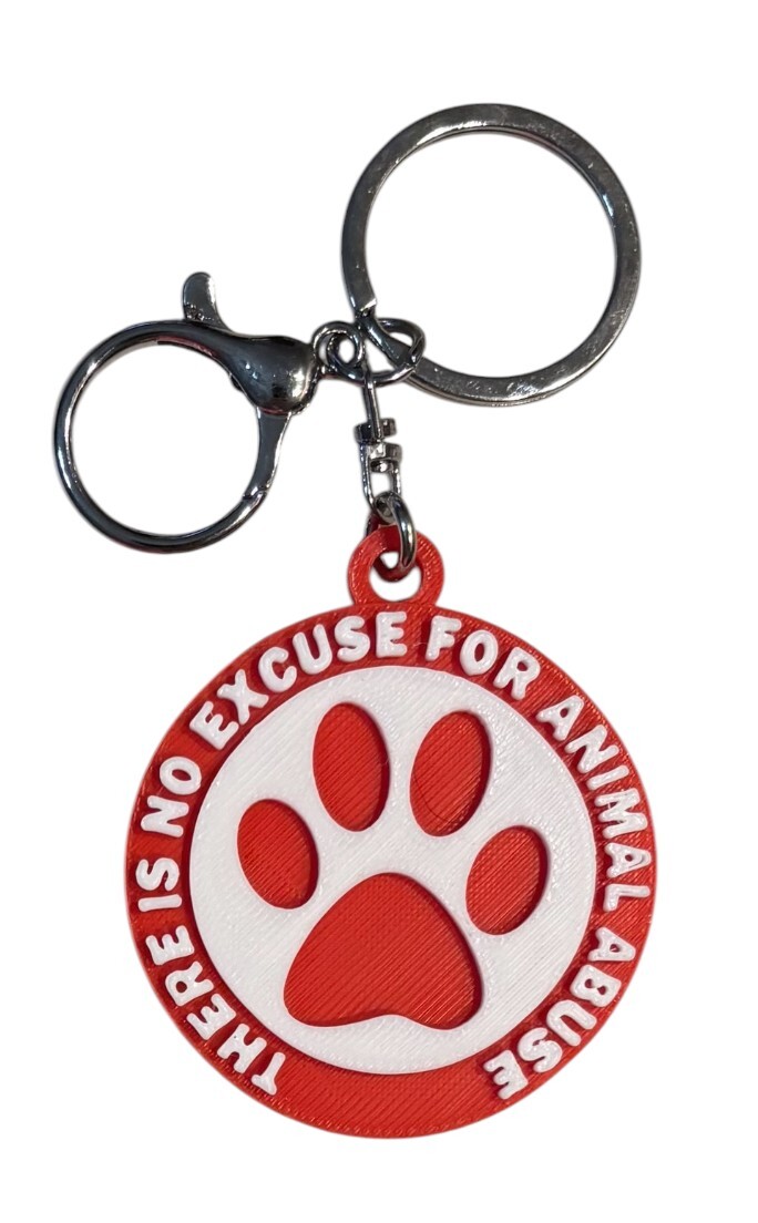 There Is No Excuse For Animal Abuse Keyring / Charm - Choose Color #3002