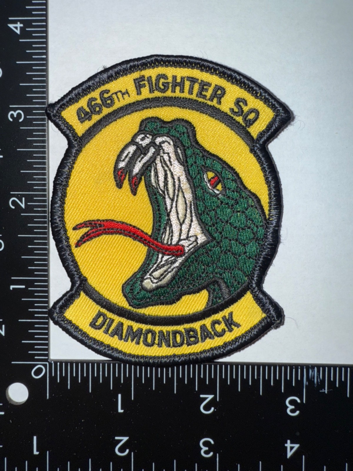 USAF Air Force 466th Fighter Squadron Diamondback Patch Obsolete Collectible