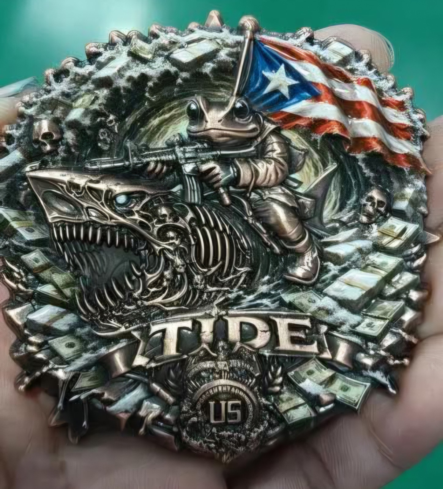 💥Delta Design FED TIDE DEA Puerto Rico Homeland Security Task Force Skull🔥