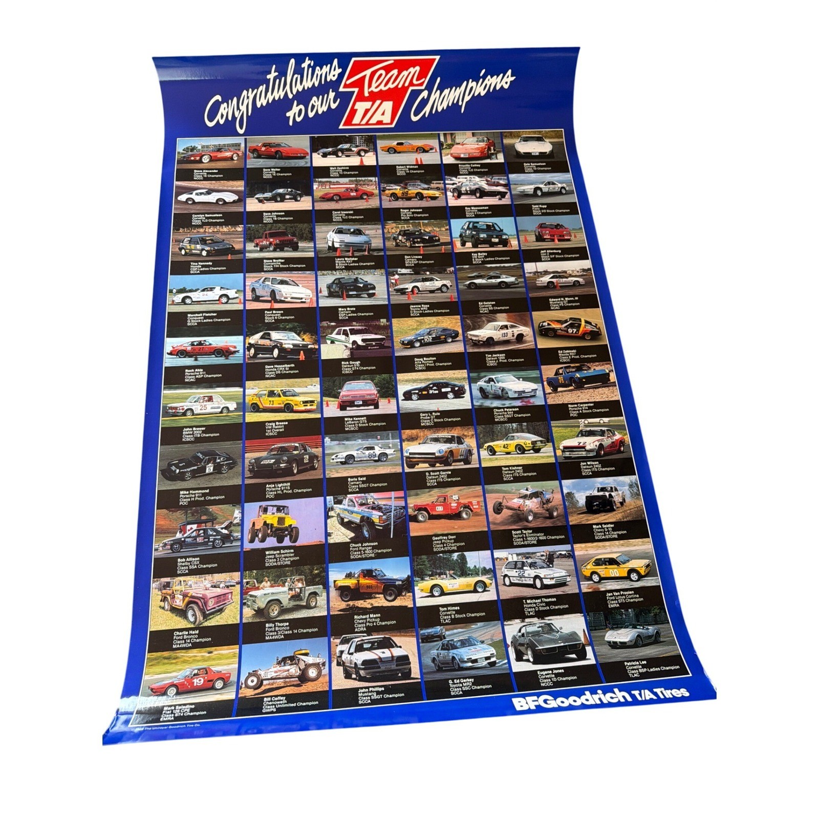 BFGoodrich Poster Blue 1989 Team T/A Champions Racing Corvette Porsche Bronco