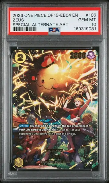 One Piece Adventure on Kami's Island #106 Zeus [SP Foil] OP11 PSA 10