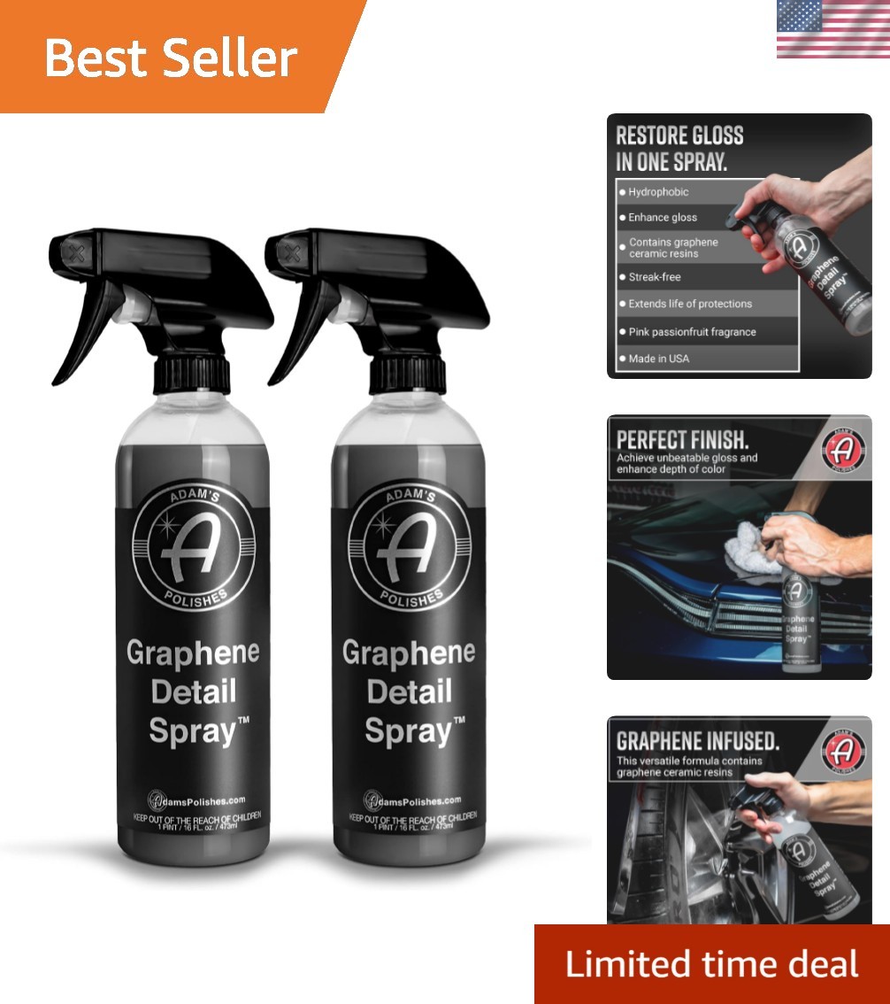 Adam\'s Graphene Detail Spray 2 Pack (16 Oz) - Ultimate Waterless Car Detailing