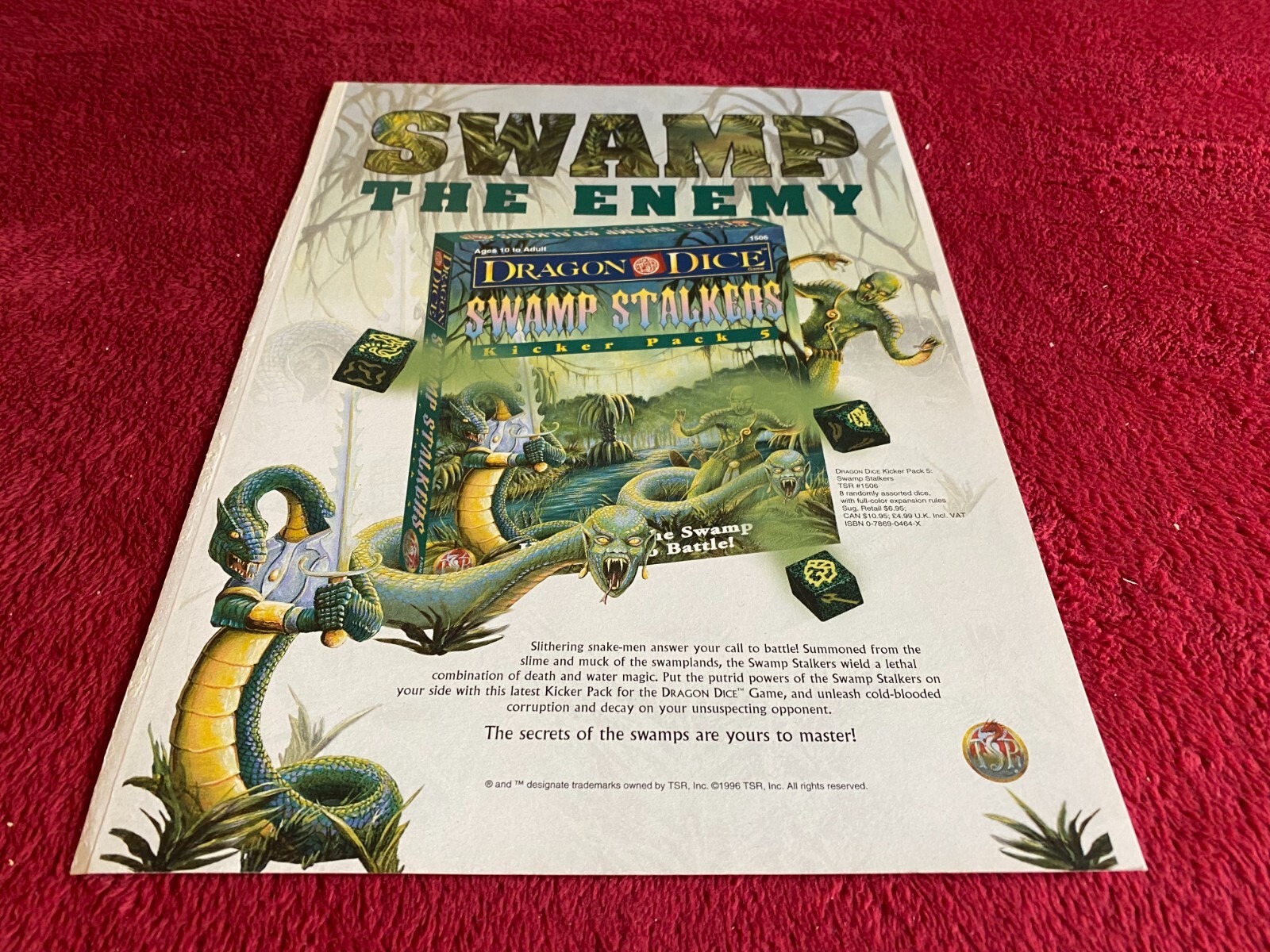 PAD59 GAME ADVERT 12X9 DRAGON DICE SWAMP STALKERS..