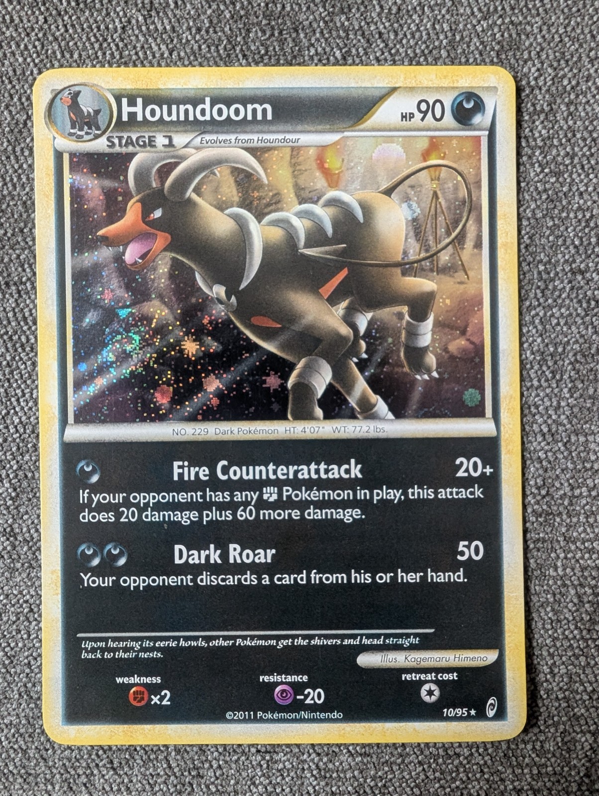 Houndoom - Pokémon TCG - Call of Legends 10/95 - 🌀 SWIRL Rare Holo - Near Mint