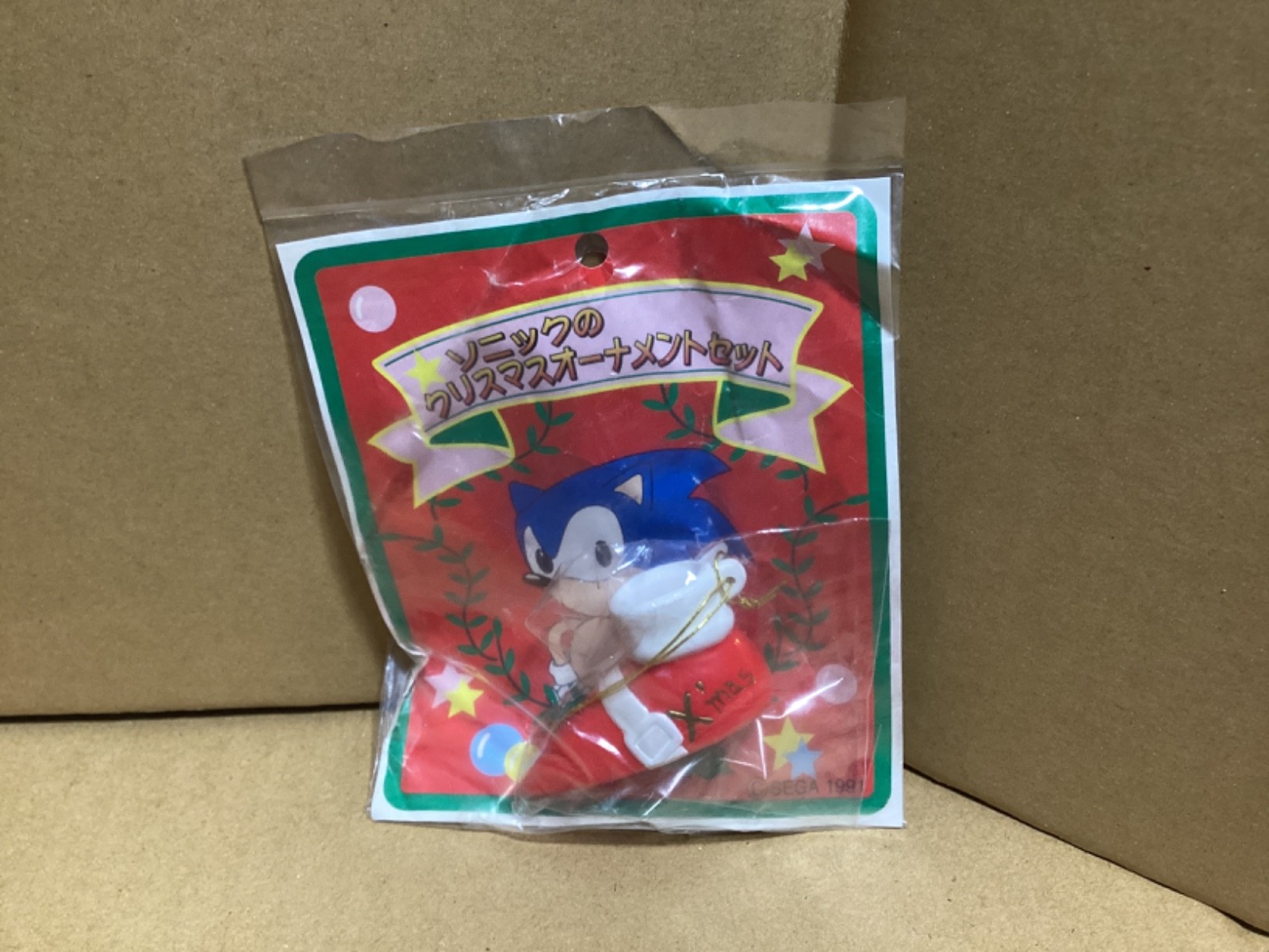 Rare SONIC the Hedgehog SNEAKER SHOE Vintage Christmas Ornament Sega 1990s Xmas