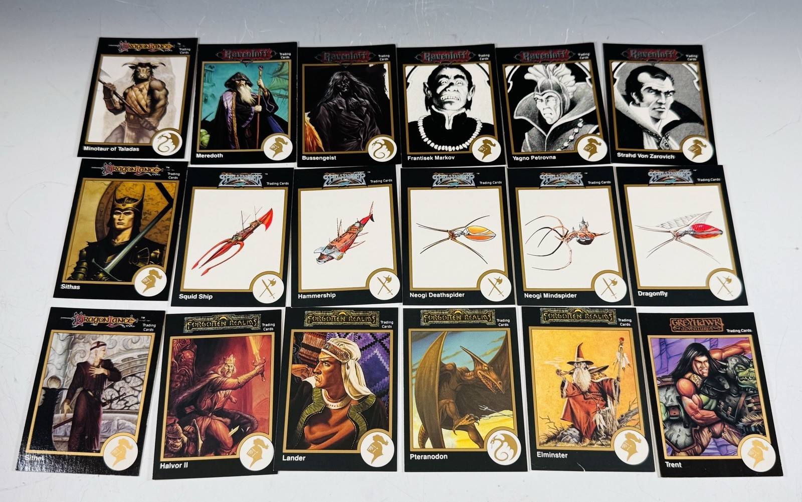 Vintage 1991 Ravenloft Spelljammer Dragon Lance Forgotten Realms Card Lot