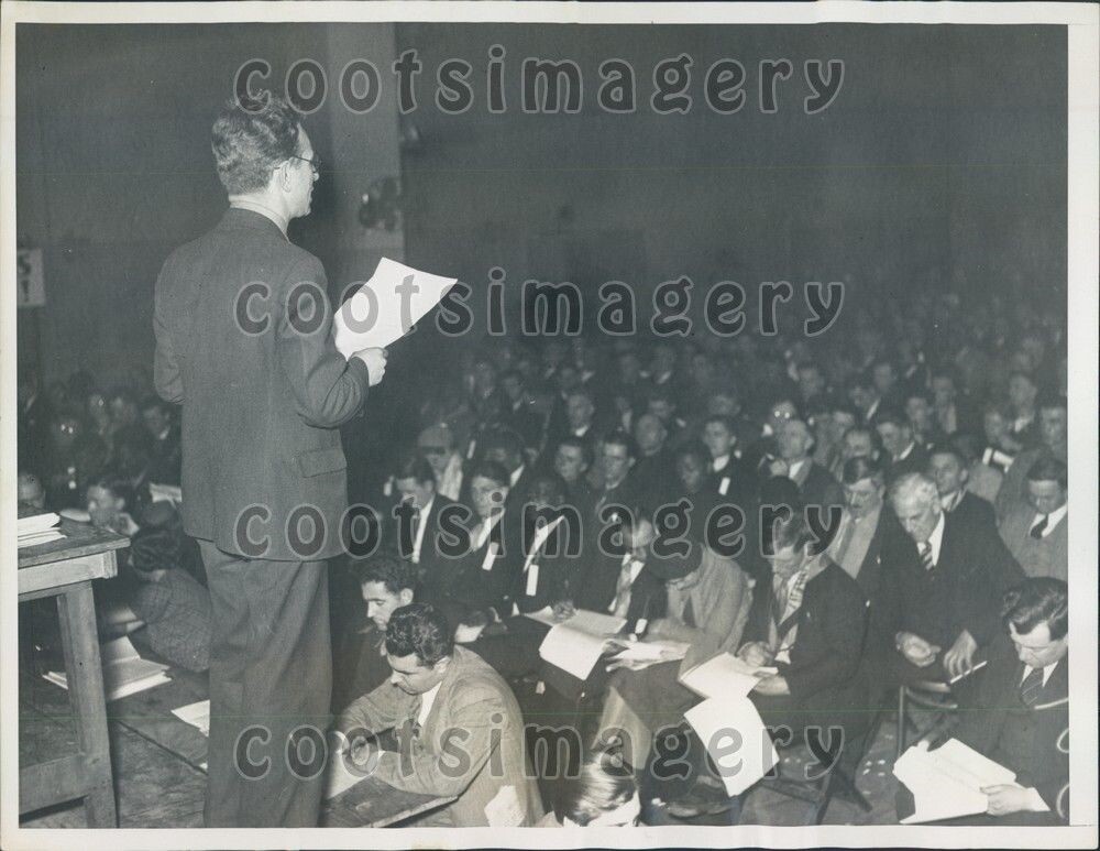 1934 Great Depression Ntl Unemployment Convention Herbert Benjamin Press Photo