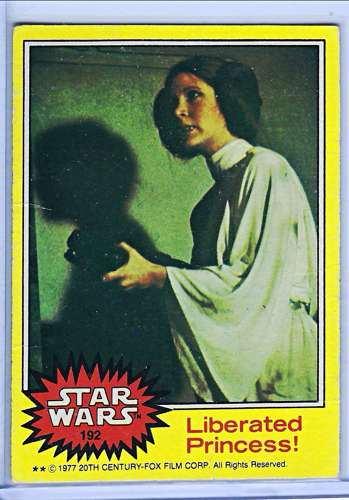 Topps 1977 Star Wars Base Set #192 “Liberated Princess” Leia Organa Card