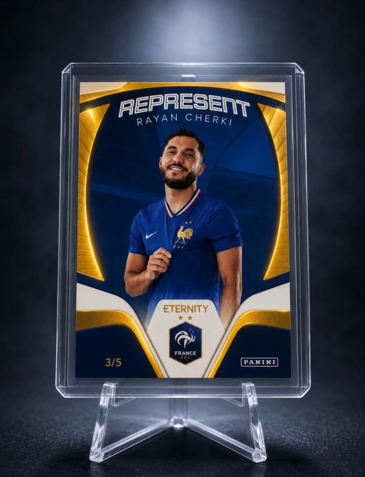 RAYAN CHERKI 2025 Panini Eternity GOLD SSP /5 🔥 France Man City #3/5 WC 2026