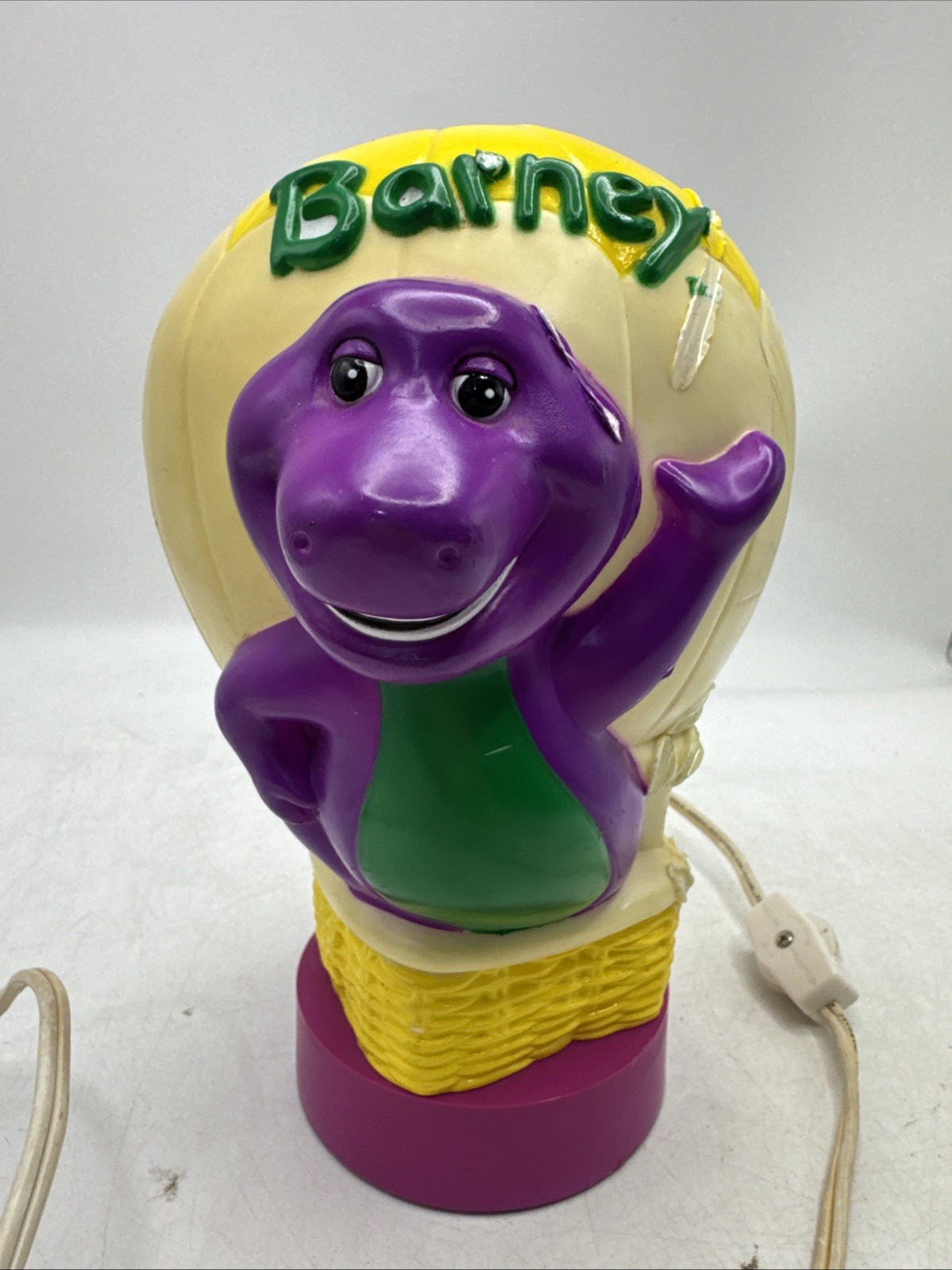 Vintage 1992 Barney Hot Air Balloon Night Light Lamp 8” (85)