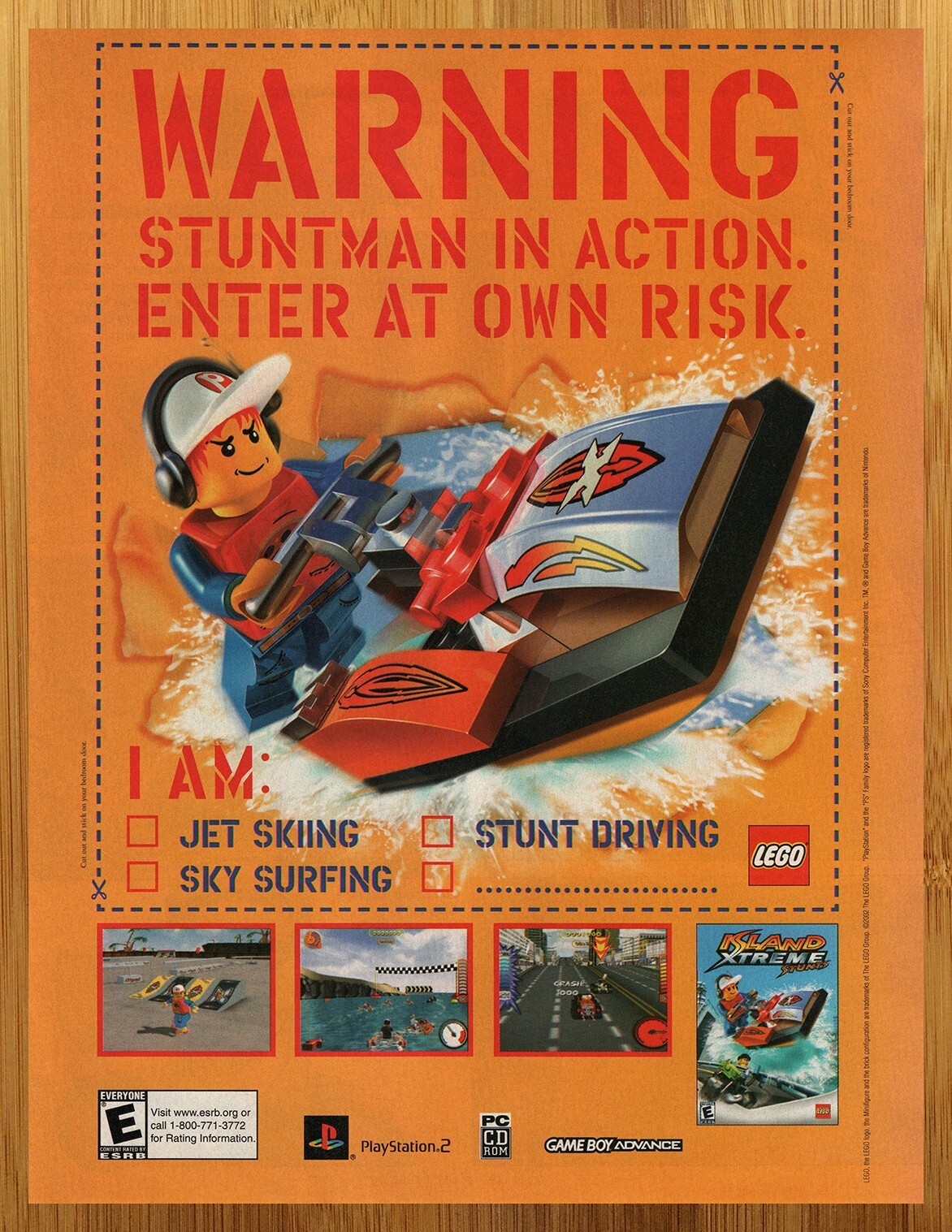 2002 LEGO Island Xtreme Stunts PS2 GBA PC Vintage Print Ad/Poster Video Game Art