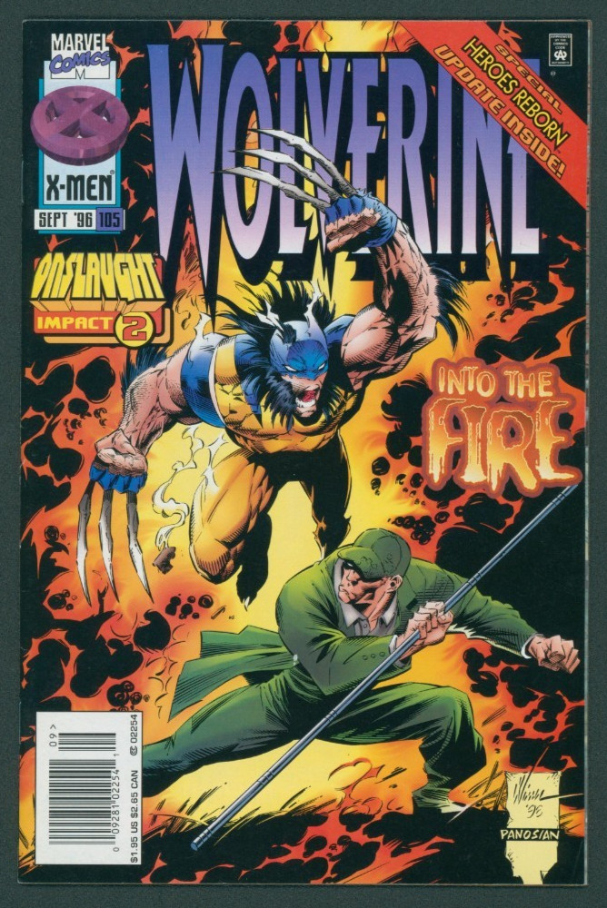Wolverine, Vol. 2 #105B Newsstand VF/NM (Marvel 1996) Onslaught Human Torch