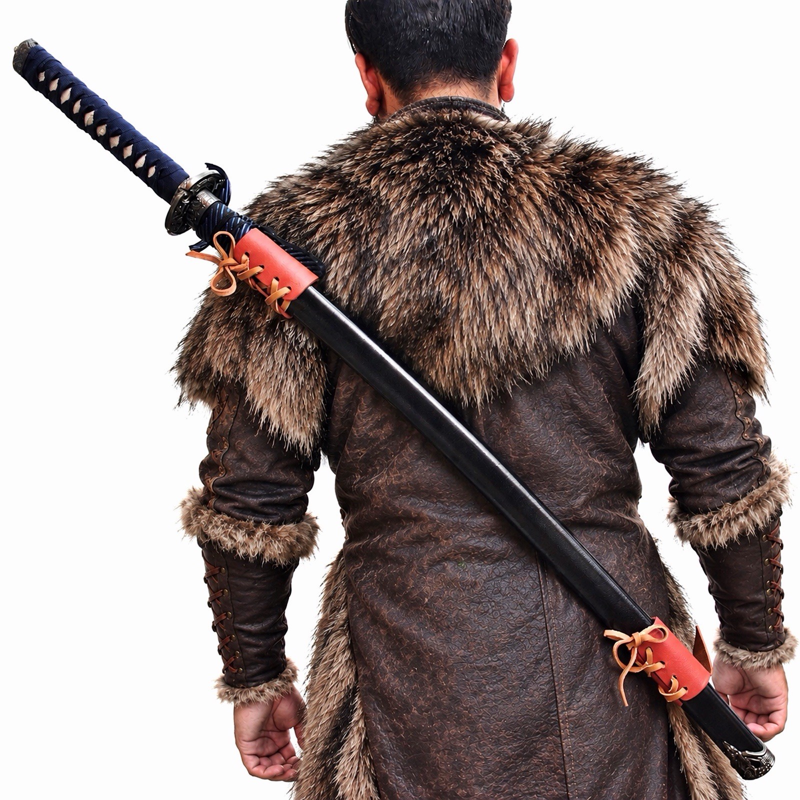 Universal Leather Baldric - Adjustable Back Sling Sword Holder for Medieval