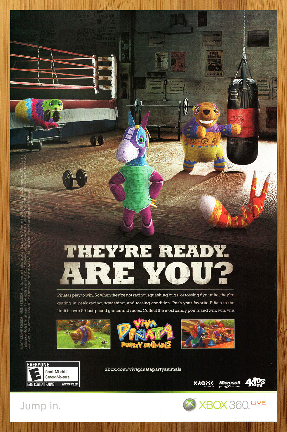 2007 Viva Pinata: Party Animals Xbox 360 Print Ad/Poster Original Video Game Art