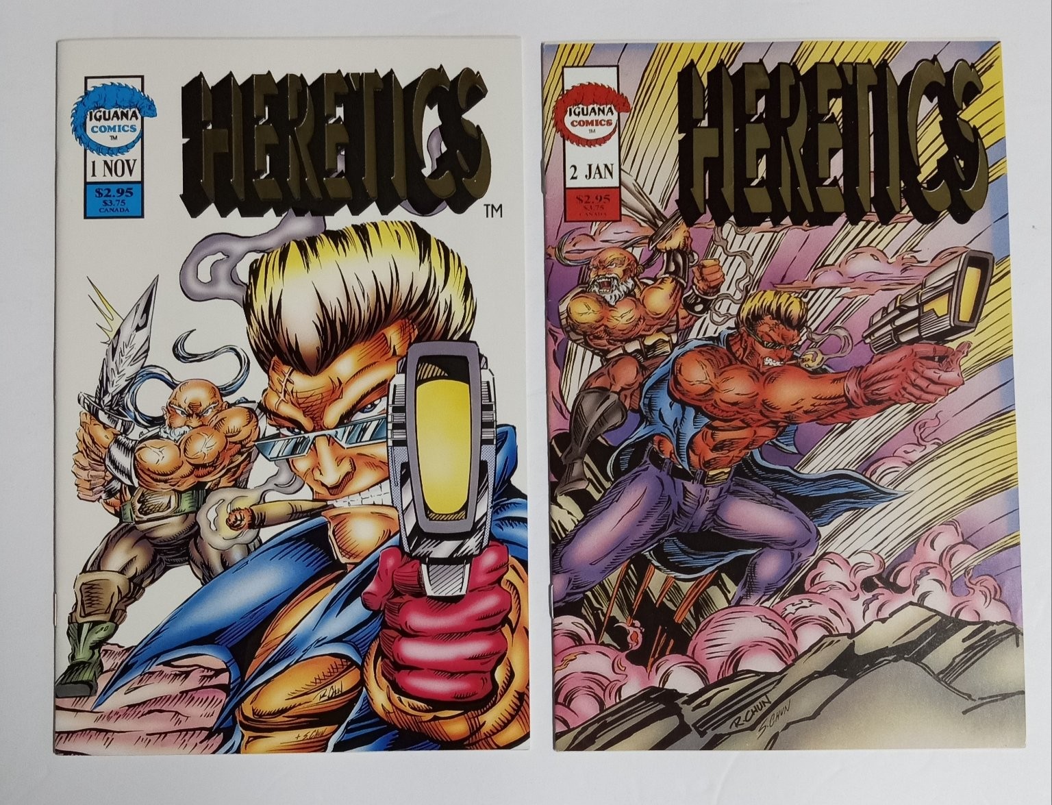 Heretics Comic Lot of 2 Issues #1-2 Iguana Comics Modern Age First Printing NM