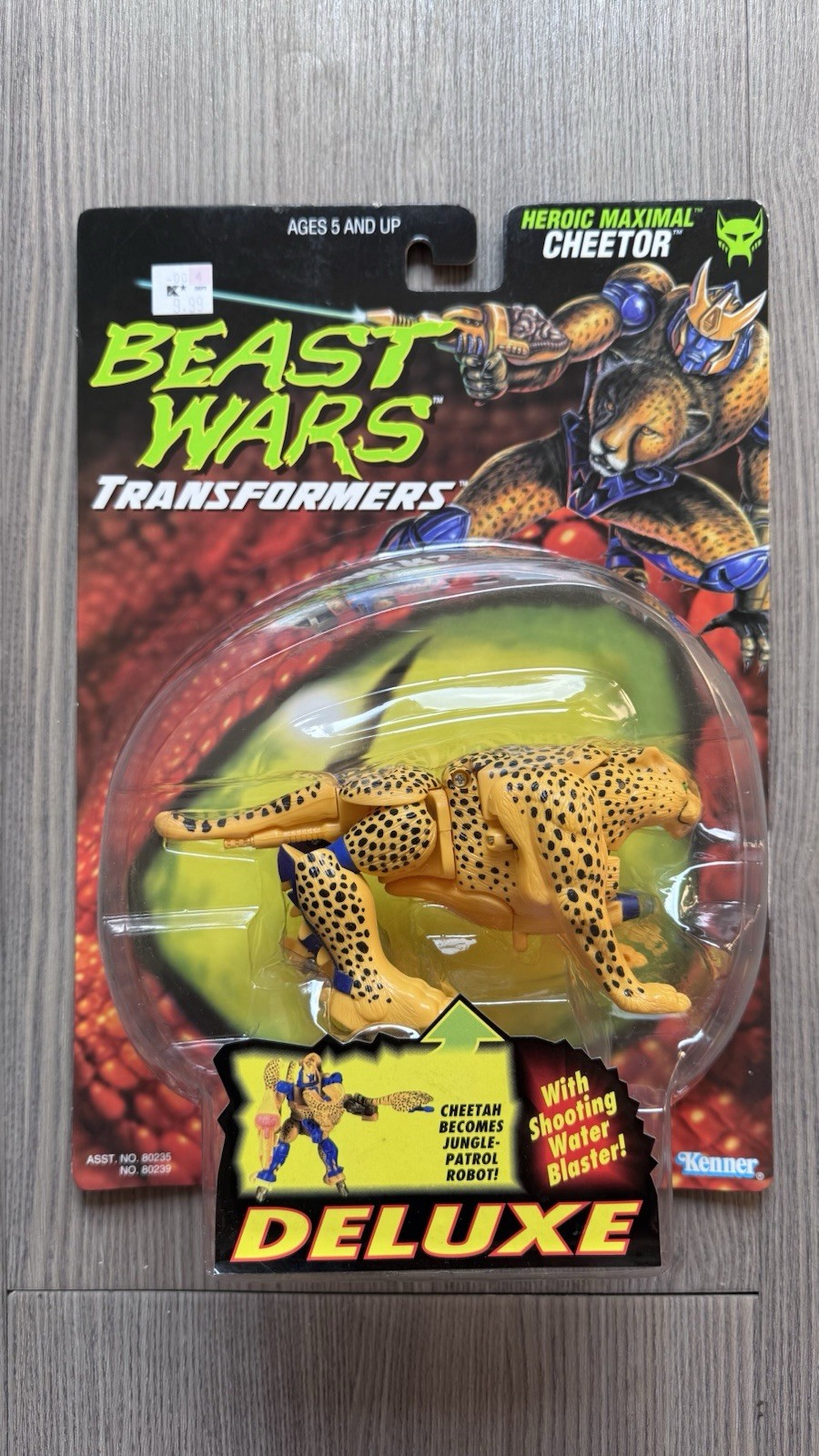 Kenner Transformers Beast Wars Cheetor Deluxe Figure Green eyes vintage 