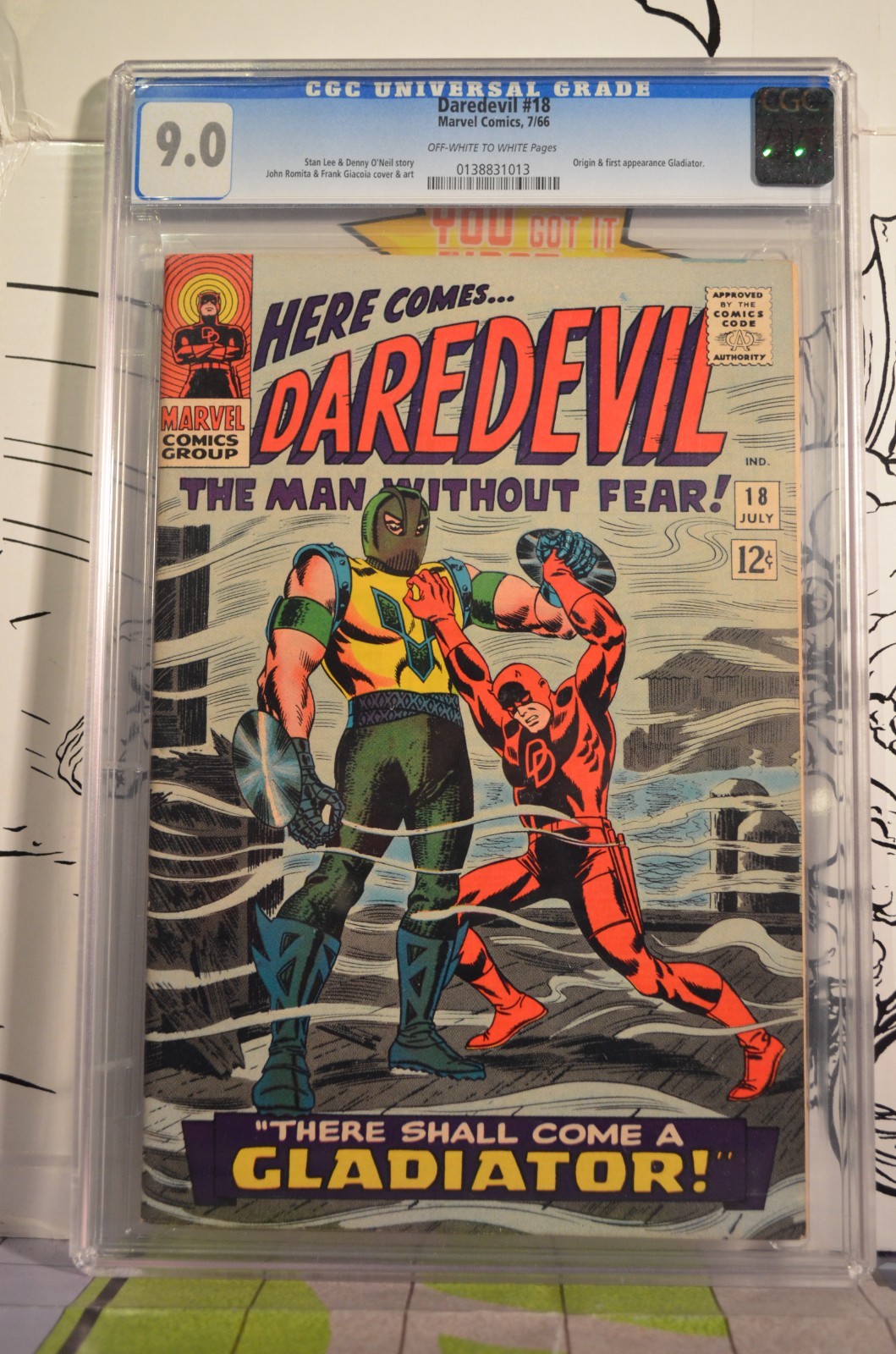 Daredevil #18 CGC 9.0 Origin and 1st appearance of the Gladiator