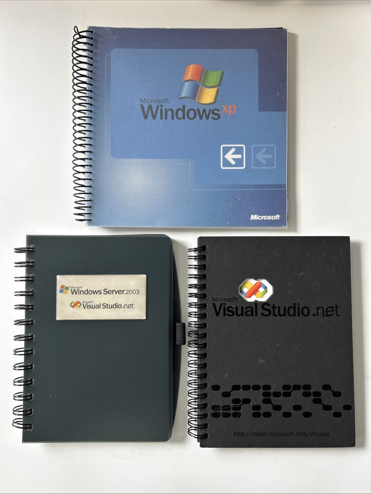 Microsoft Visual Studio Windows XP Promo Notebooks Lot of 3 Vintage Tech Swag
