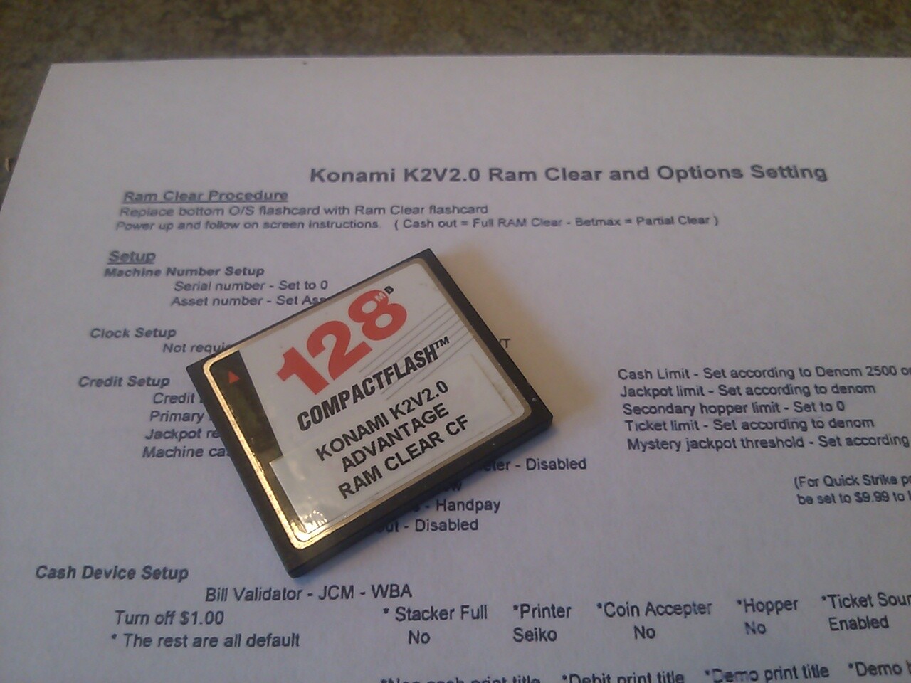 Konami Advantage and Advantage + K2V2.0 clear card