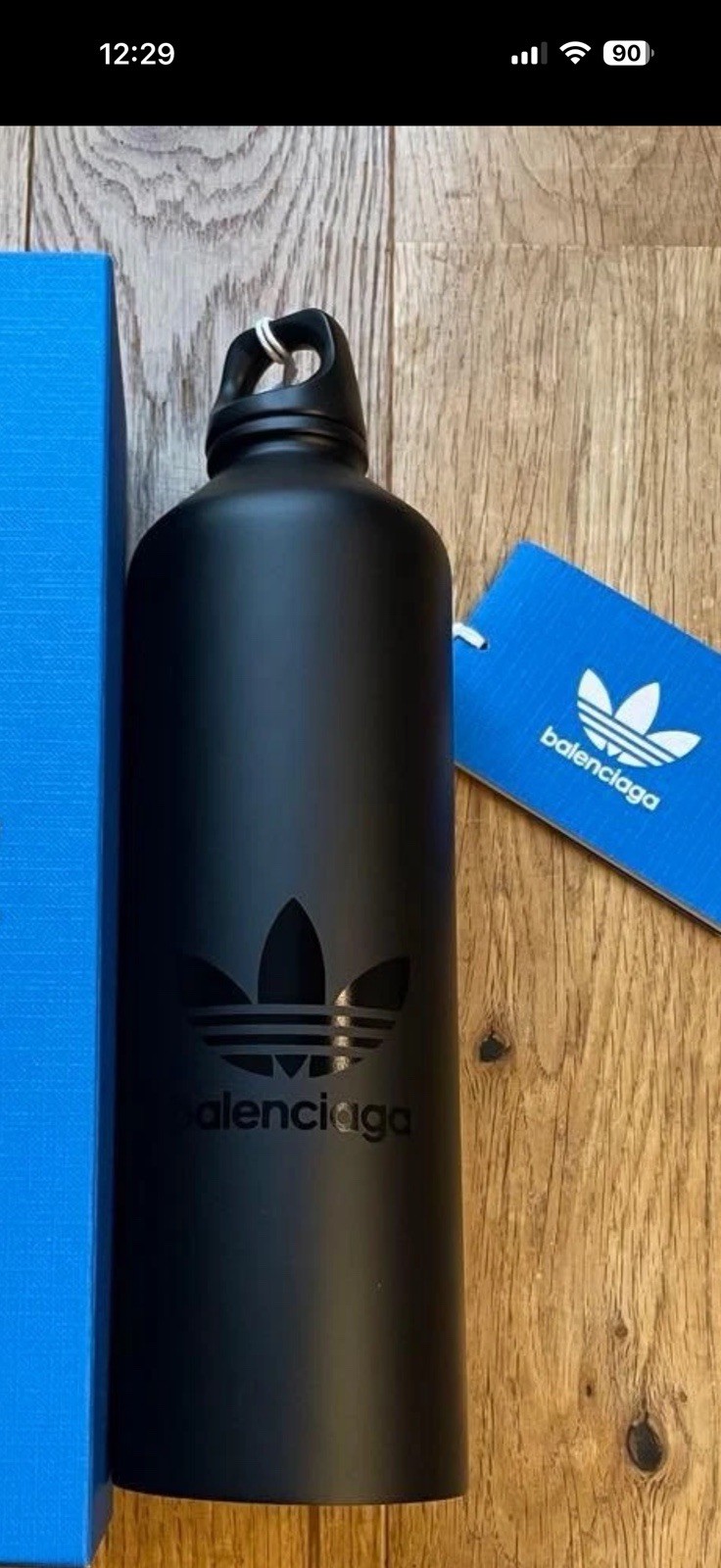 adidas x Balenciaga Black Water Bottle 25cm Collaboration New Unused