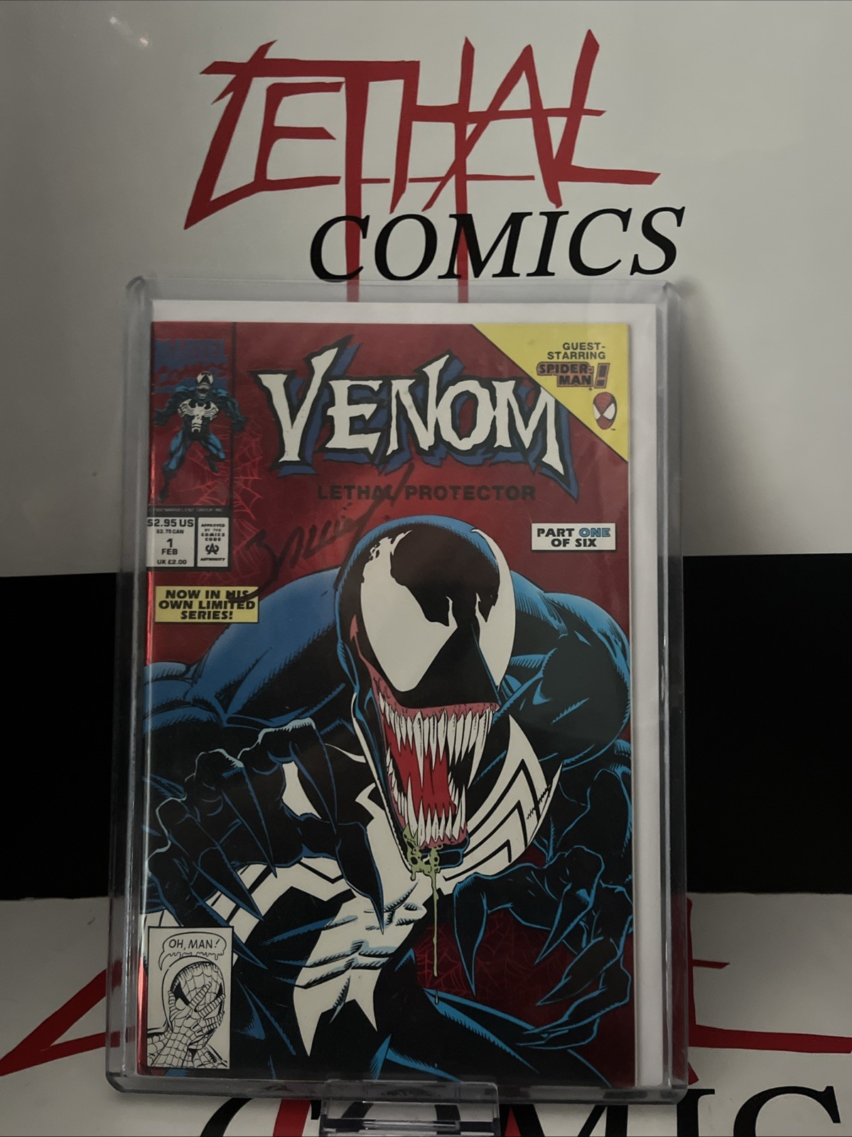Marvel Comic Venom: Lethal Protector #1 1993 HUGE Mark Bagley Signature NM+