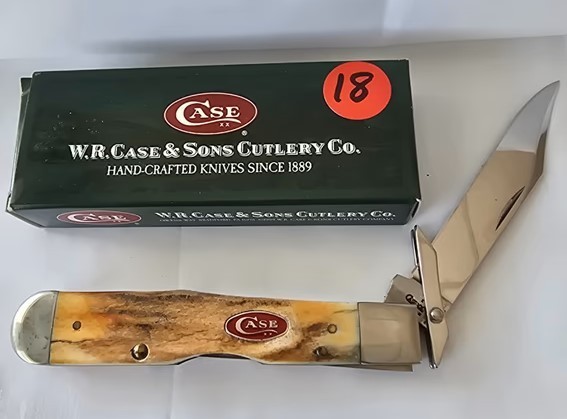 2007 Case XX 06680 Cheetah 6111 1/2L SS Stag Swing Guard Lockback Knife NIB