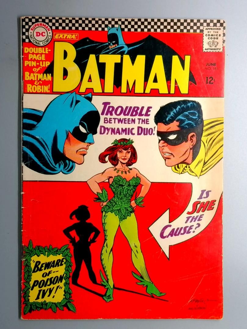 Batman #181 VG+ 1st Poison Ivy with CENTERFOLD 🗝 DC 1966