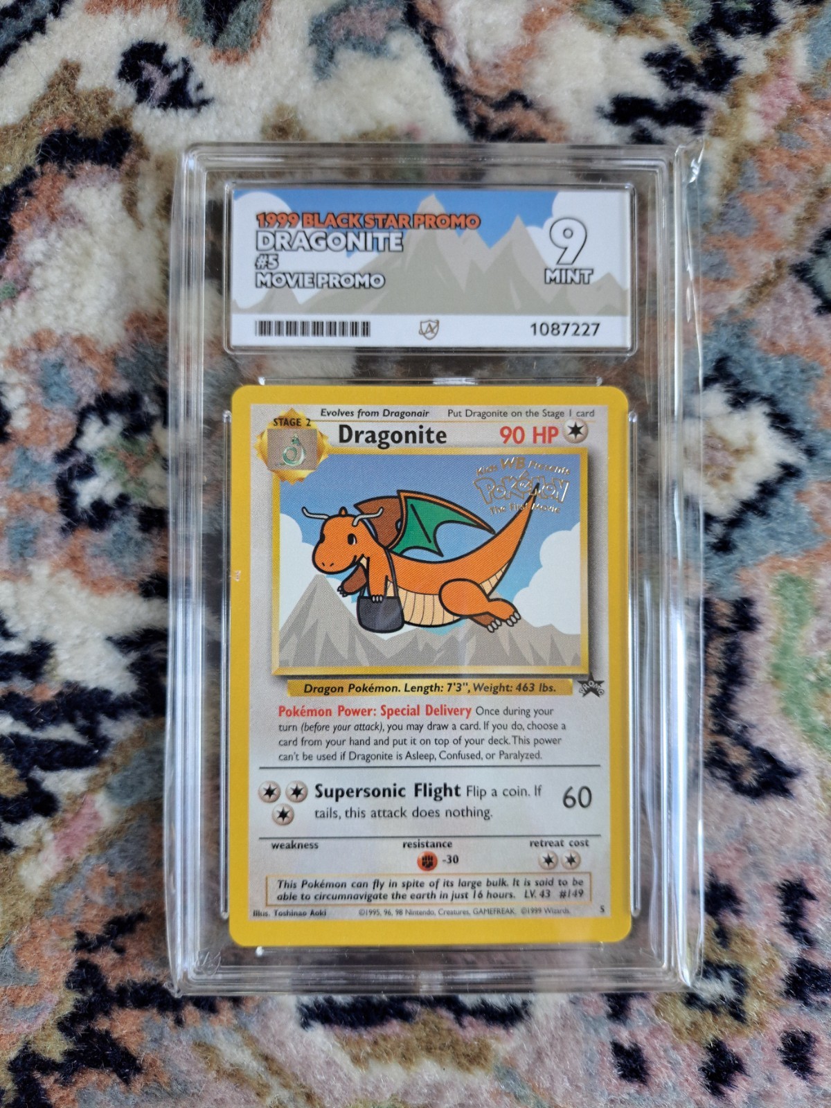 Pokémon Dragonite Black Star Promo #5 First Movie Promo WOTC ACE 9