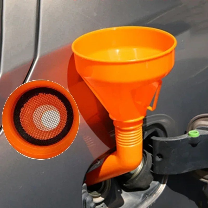 Fuel Refueling Funnel with Filter Long Neck Oil Gas Funnel for Car Motorcycle