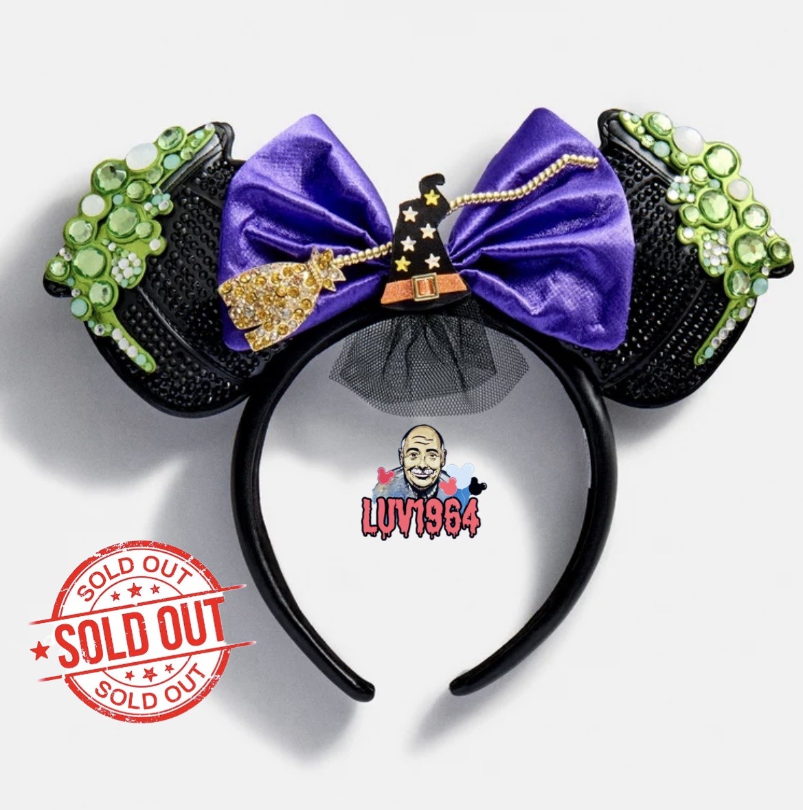 SOLD OUT Disney BaubleBar 2026 Minnie Witch Cauldron Halloween Ears Headband NWT