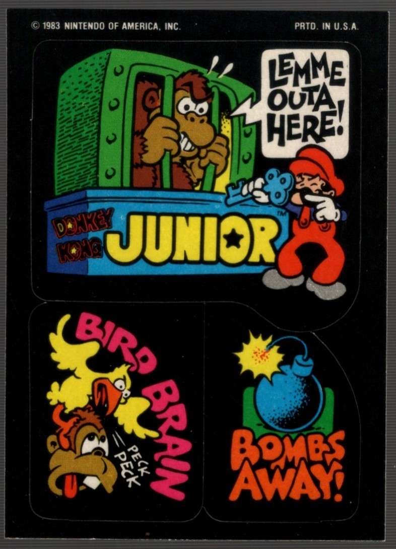 1982 Topps Nintendo Donkey Kong Trading Card Junior Sticker NM